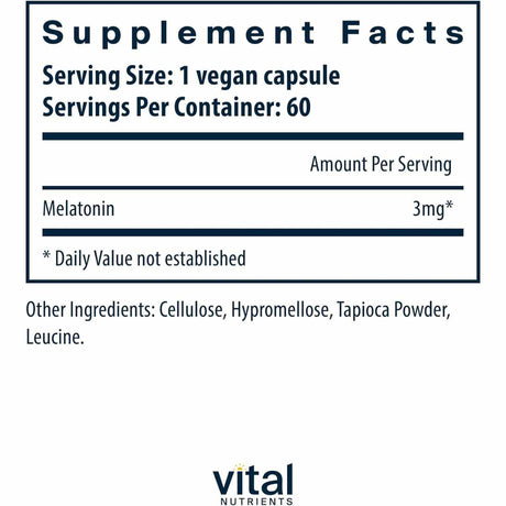Melatonina - 3 mg - 60 Cápsulas Veganas - Haz Tu Pedido