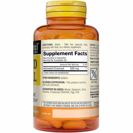 Carbón Activado - 520 mg - 60 Capsulas - Haz Tu Pedido