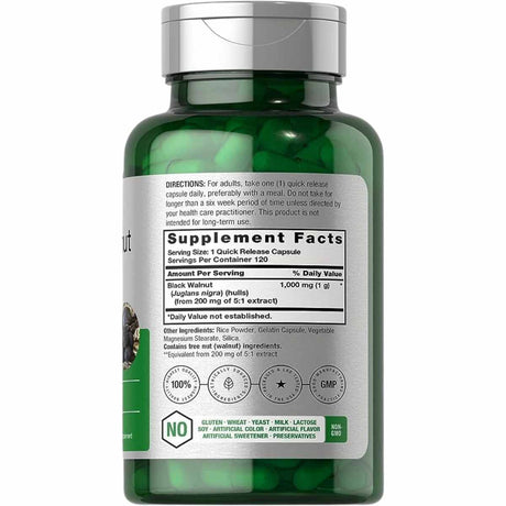 Cascos de Nogal Negro 1000 mg- 120 Cápsulas - Haz Tu Pedido