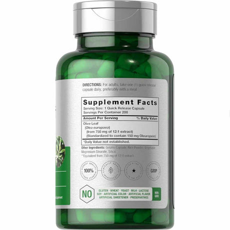 Extracto de Hoja de Olivo de - 9000 mg - 200 Cápsulas - Haz Tu Pedido