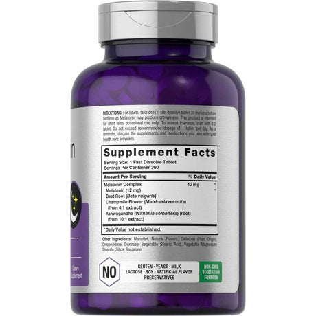 Complejo de Melatonina - 40 mg - 360 Tabletas - Haz Tu Pedido