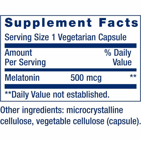 Melatonina - 500 mg - 200 Cápsulas Vegetarianas - Haz Tu Pedido