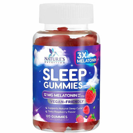 Nature's nutrition Melatonina 12 mg - Frambuesa - 120 Gomitas - Haz Tu Pedido