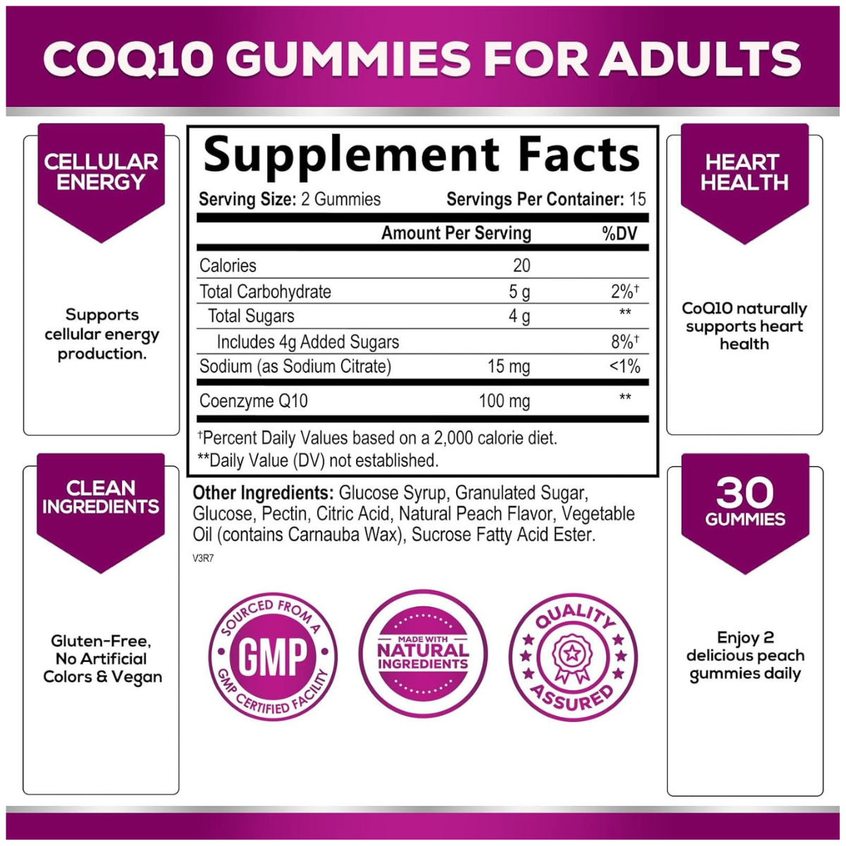 Coenzima CoQ10 - 100 mg - Melocotón - Haz Tu Pedido