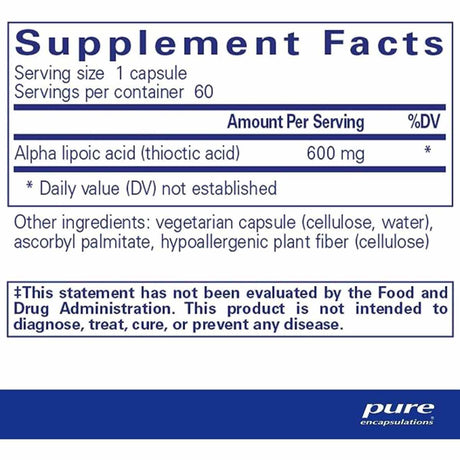 Ácido Alfa Lipoico - 600Mg - Haz Tu Pedido