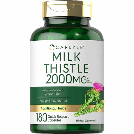 Cardo Mariano 2000 mg- 180 Cápsulas de Liberación Rápida - Haz Tu Pedido