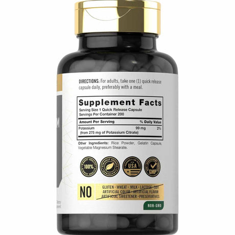 Citrato de Potasio - 99 mg - 200 Cápsulas - Haz Tu Pedido