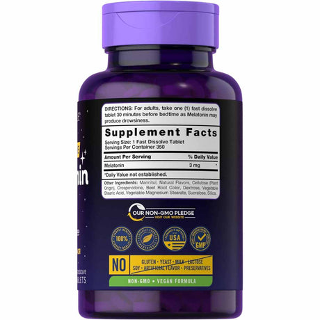 Melatonina - 3 mg - 350 Tabletas de Disolución Rápida - Haz Tu Pedido