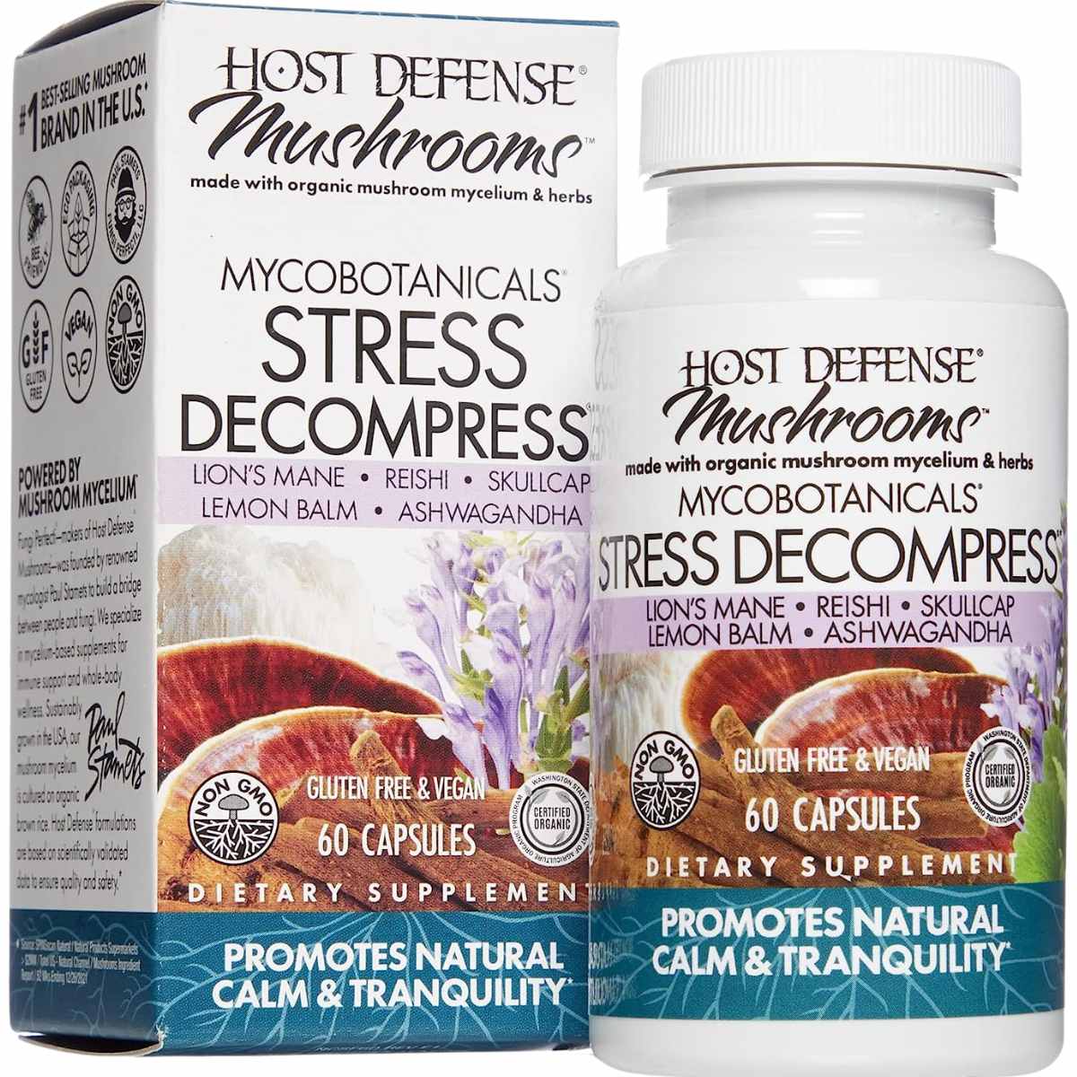 Host Defense Stress Decompress - 60 Cápsulas Vegetarianas - Haz Tu Pedido