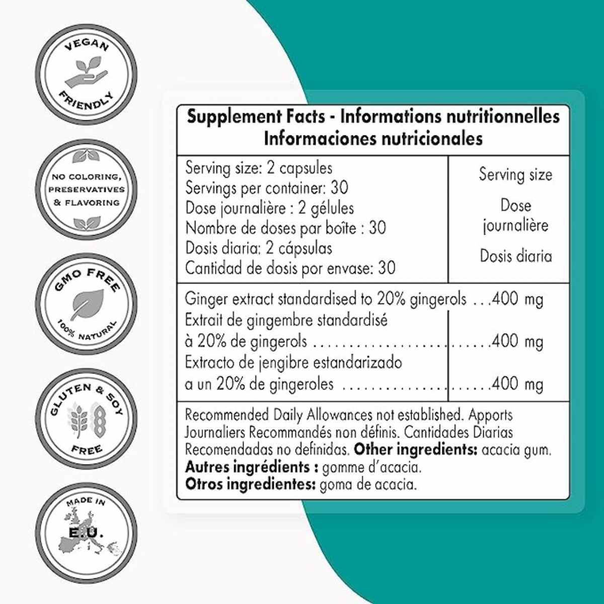 Super Gingeroles 400 mg - 60 Cápsulas Vegetarianas - Haz Tu Pedido