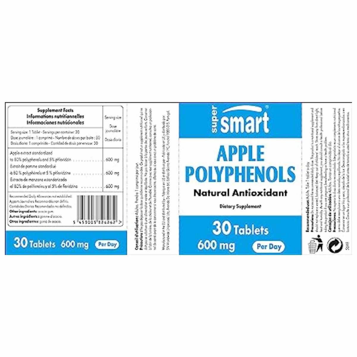 Polifenoles de Manzana 600 mg - 30 Tabletas - Haz Tu Pedido