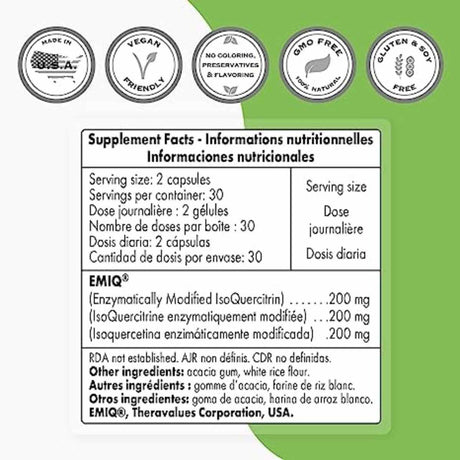 Isoquercitrina 200 mg - 60 Cápsulas Vegetarianas - Haz Tu Pedido