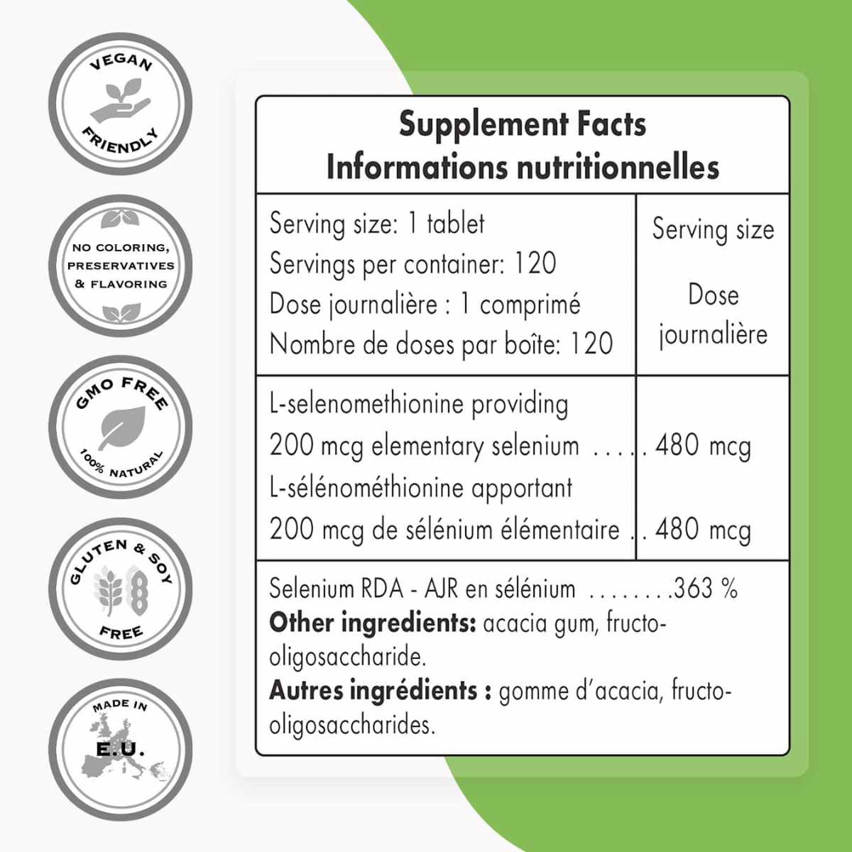 L-Selenometionina 200 mcg - 120 Tabletas - Haz Tu Pedido