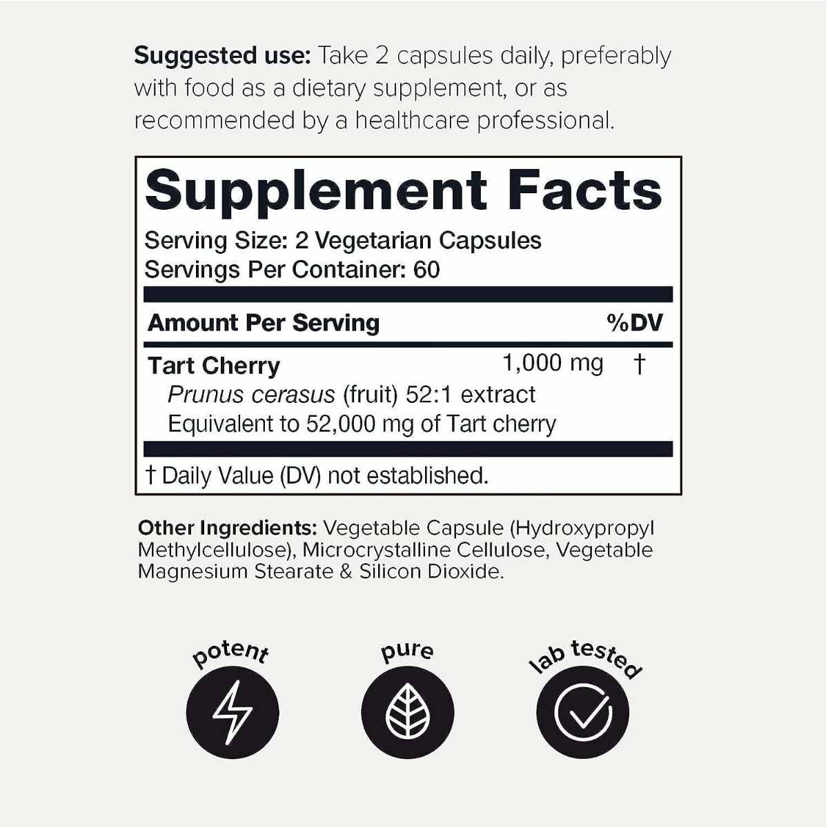Cereza Ácida - 52000 mg - 120 Cápsulas Vegetarianas - Haz Tu Pedido