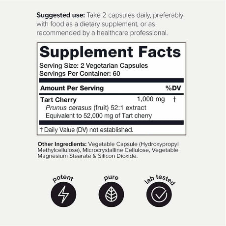 Cereza Ácida - 52000 mg - 120 Cápsulas Vegetarianas - Haz Tu Pedido