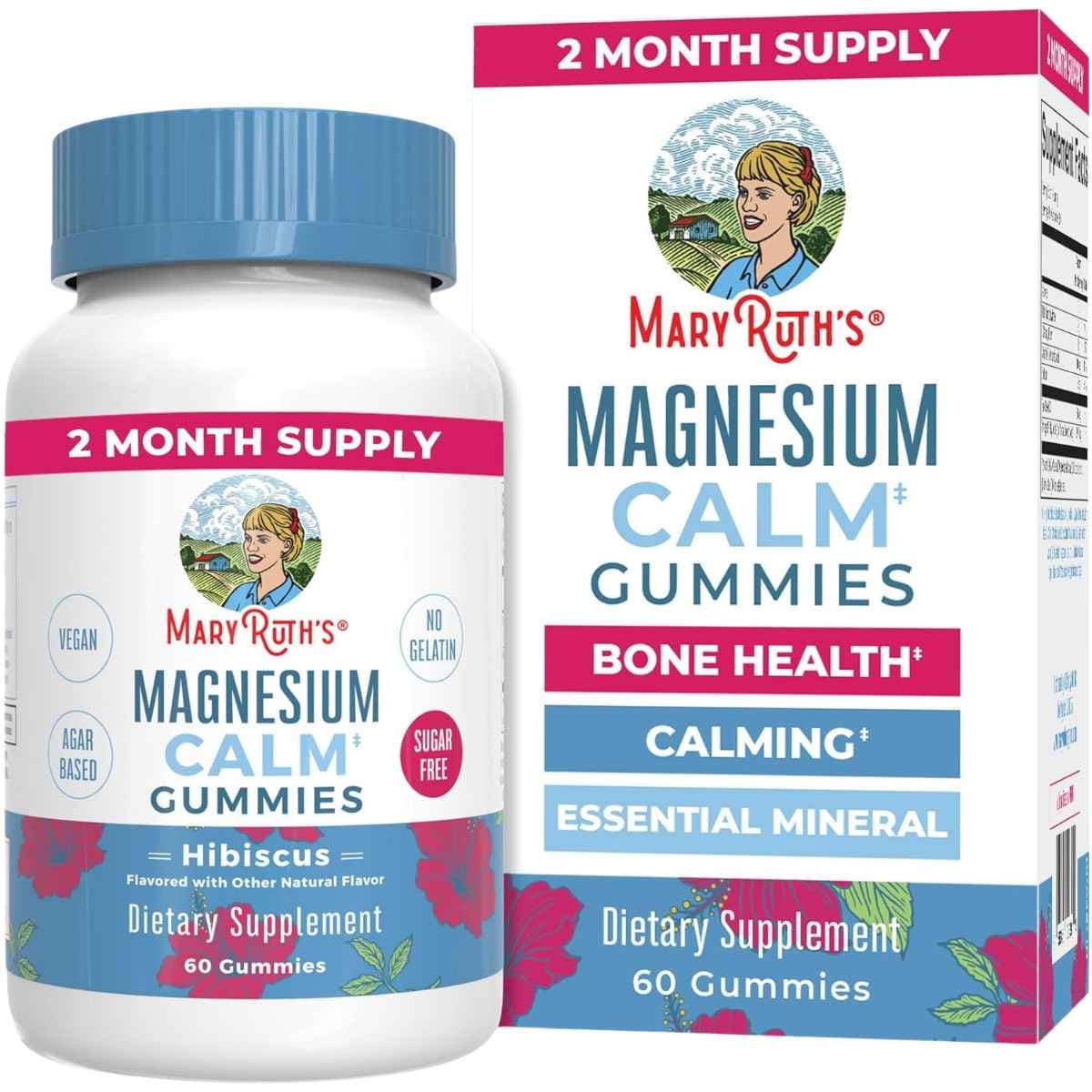 MaryRuth Organics - Citrato de Magnesio Sabor Hibiscus (50 mg - 60 Gomitas)
