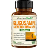 Vimerson Health - Glucosamina 1500 mg, Complejo de Condroitina 1200 mg y MSM 2000 mg (150 Cápsulas)