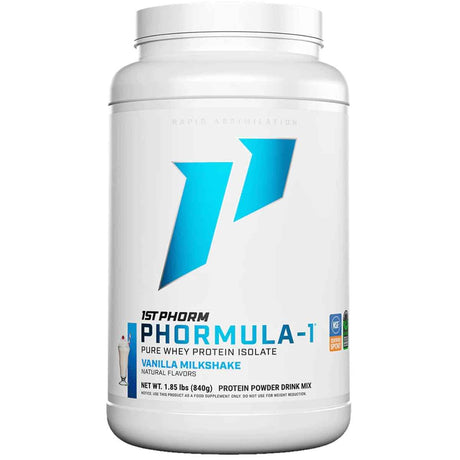 Frasco de suplemento 1st Phorm Aislado de Proteína de Suero Phormula-1 Batido de Vainilla
