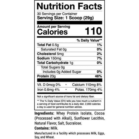Tabla nutricional del suplemento 1st Phorm Aislado de Proteína de Suero Phormula-1 Bucle de Fruta