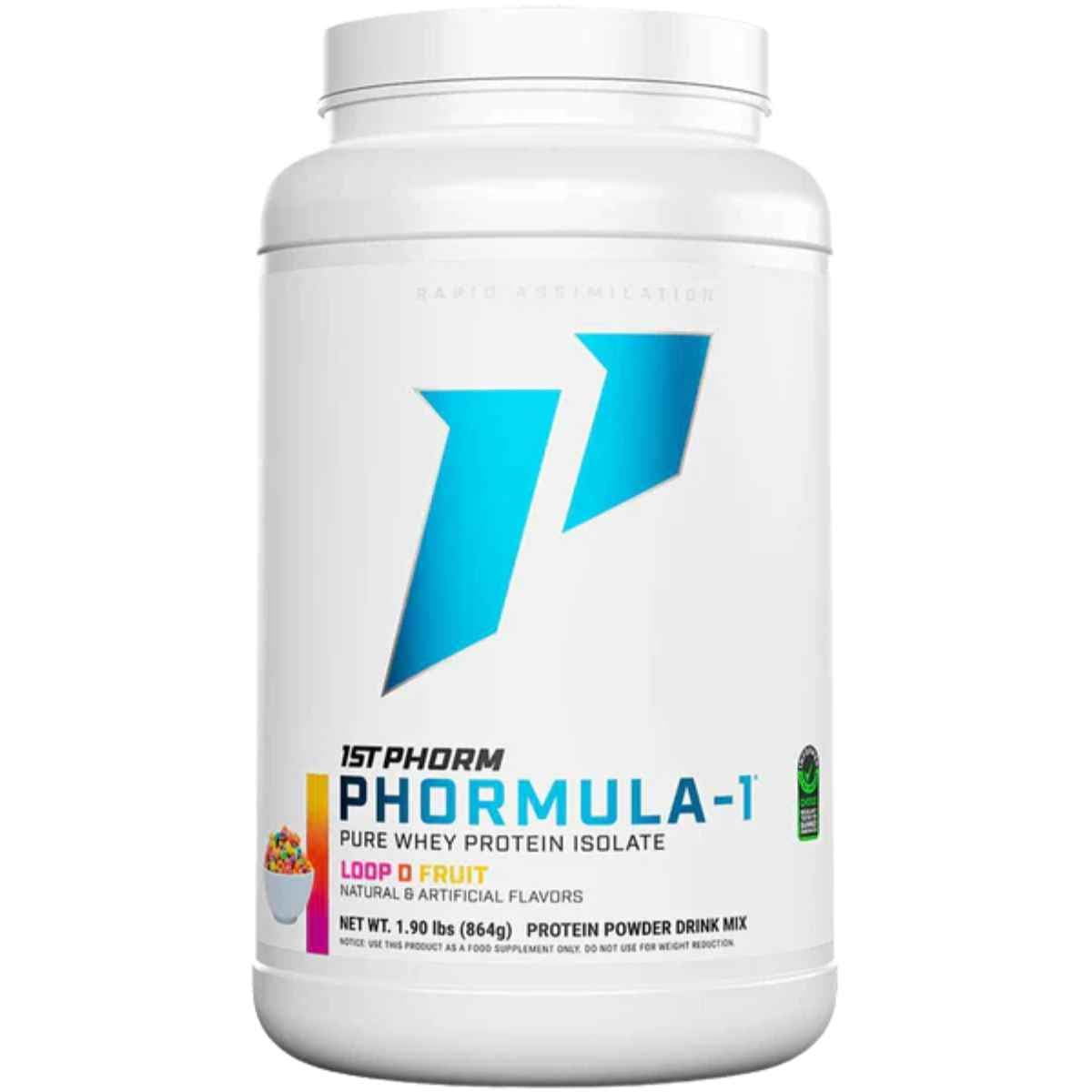 Frasco de suplemento 1st Phorm Aislado de Proteína de Suero Phormula-1 Bucle de Fruta