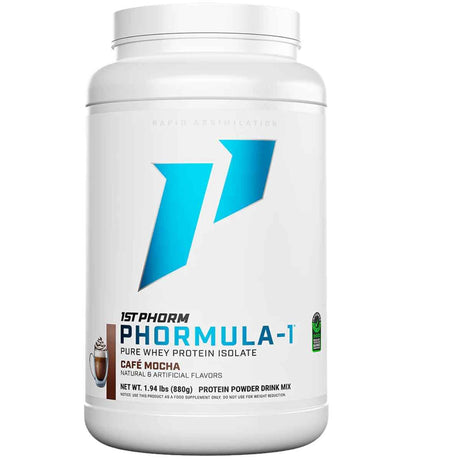 Frasco de suplemento 1st Phorm Aislado de Proteína de Suero Phormula-1 Café Mocha