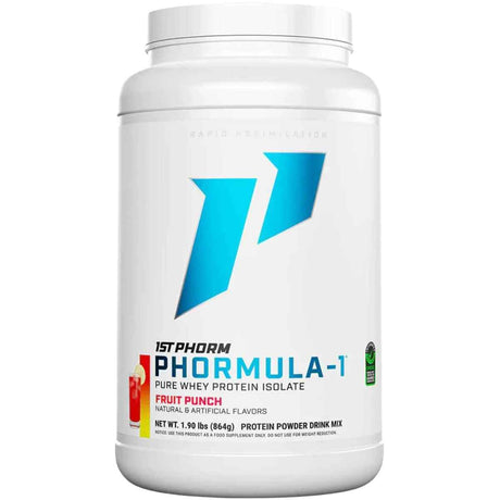Frasco de suplemento 1st Phorm Aislado de Proteína de Suero Phormula-1 Ponche de Frutas