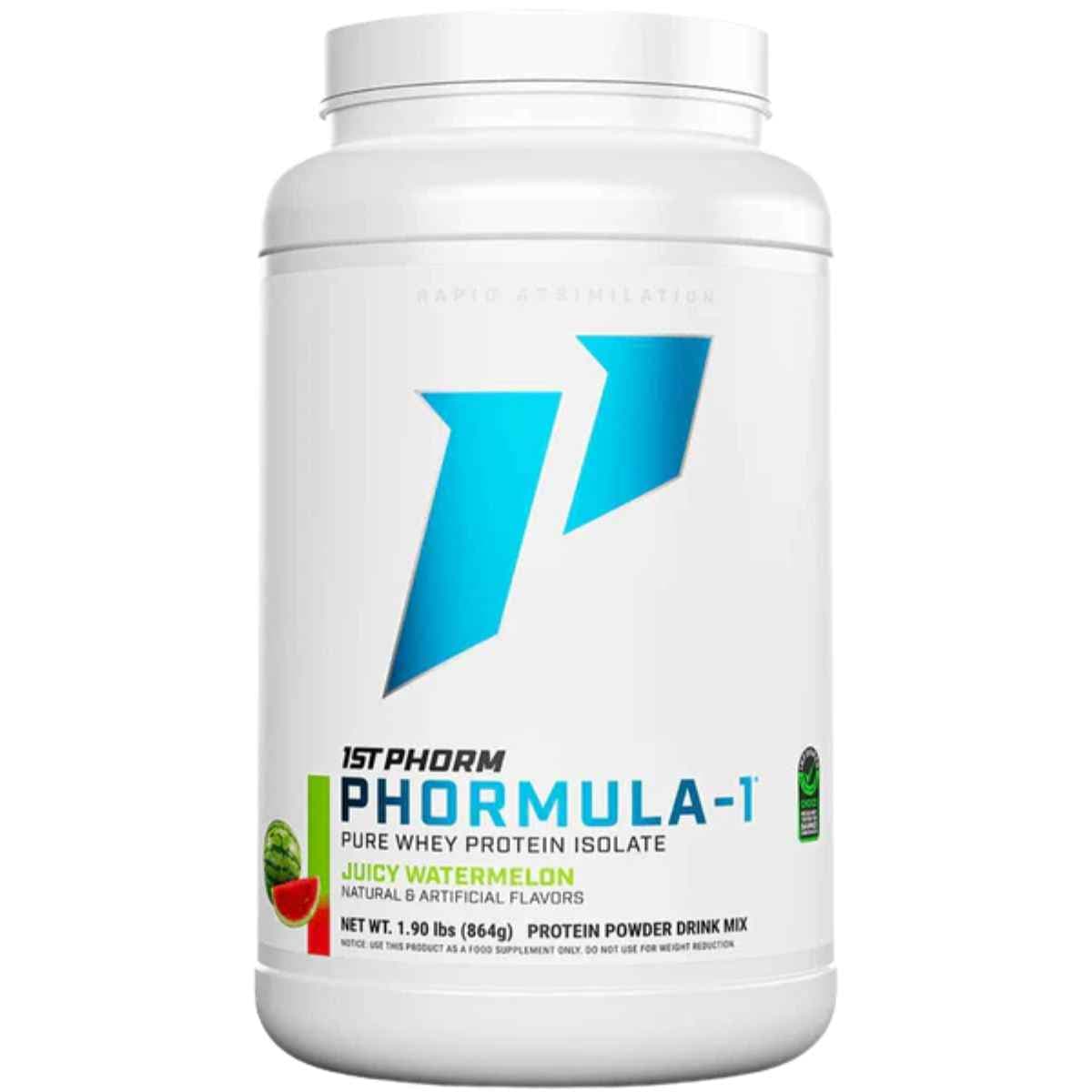Frasco de suplemento 1st Phorm Aislado de Proteína de Suero Phormula-1 Sandía Jugosa
