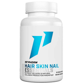 Frasco de suplemento 1st Phorm Apoyo Cabello Piel y Uñas 90 cápsulas veganas
