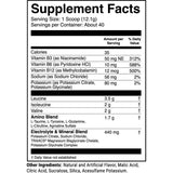 Tabla nutricional del suplemento 1st Phorm BCAAs sabor Caramelo de Fresa 16.9 oz polvo