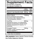 Tabla nutricional del suplemento 1st Phorm Core-21 60 cápsulas