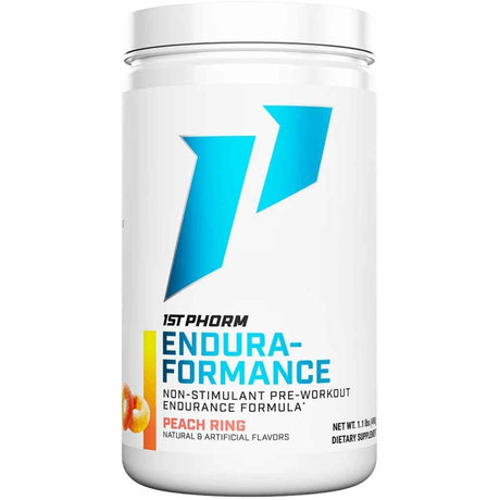 Frasco de suplemento 1st Phorm Endura-Formance anillo de melocotón 5000 mg Creatina polvo