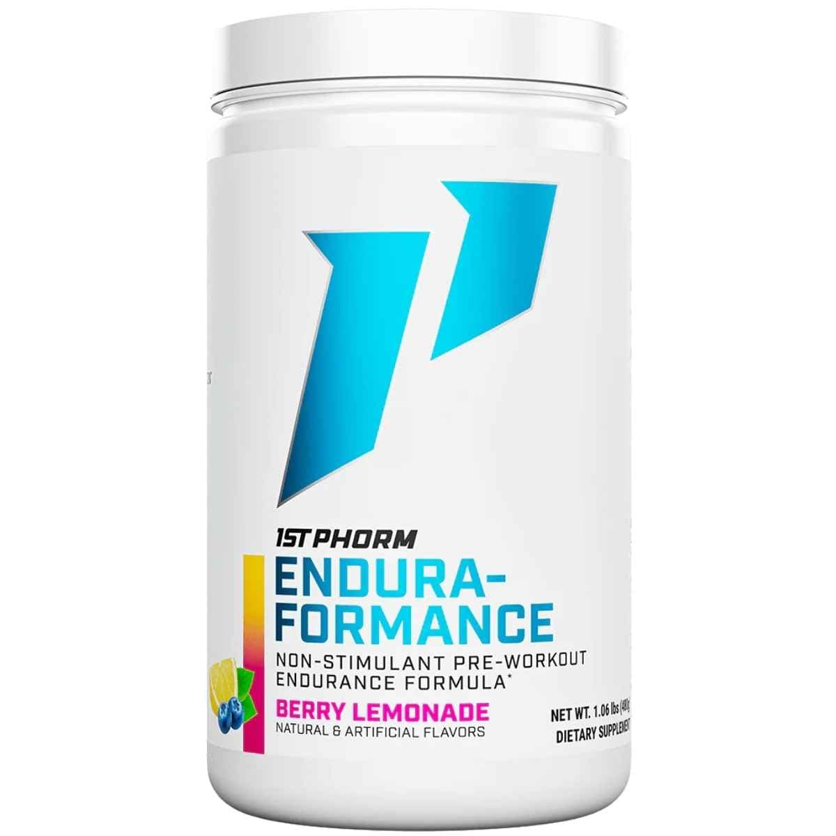Frasco de suplemento 1st Phorm Endura-Formance limonada de bayas 5000 mg Creatina polvo