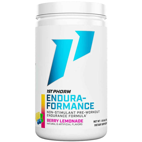 Frasco de suplemento 1st Phorm Endura-Formance limonada de bayas 5000 mg Creatina polvo
