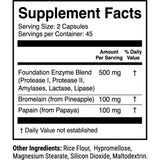 Tabla nutricional del suplemento 1st Phorm Enzimas Digestivas 90 cápsulas