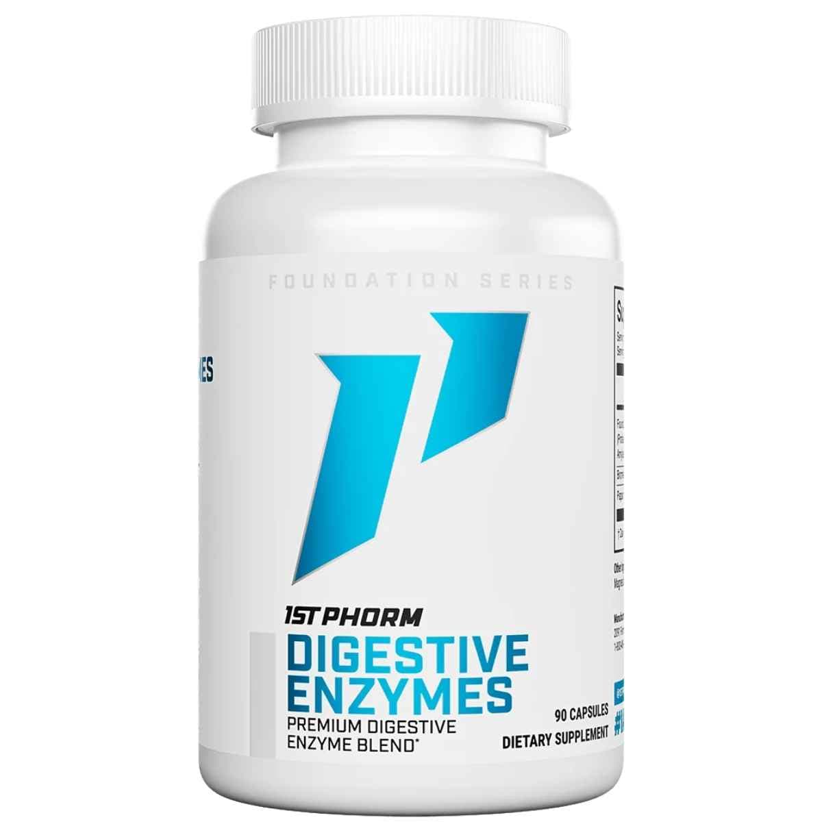 Frasco de suplemento 1st Phorm Enzimas Digestivas 90 cápsulas