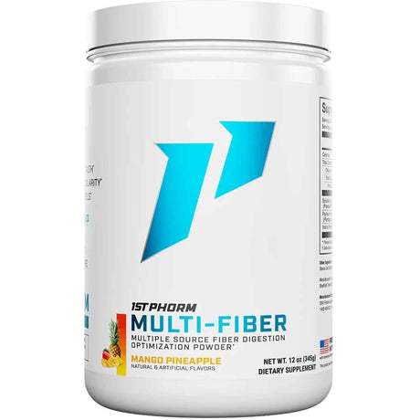 Frasco de suplemento 1st Phorm Fibra Multifuente sabor Mango Piña 12 oz polvo
