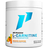 Envase de suplemento 1st Phorm L-Carnitina con Fucoxantina sabor amanecer naranja 60 servicios