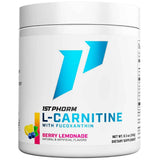 Envase de suplemento 1st Phorm L-Carnitina con Fucoxantina sabor limonada de bayas 60 servicios