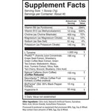 Tabla nutricional del suplemento 1st Phorm Megawatt Piña y Granada 150 mg 7.76 oz polvo