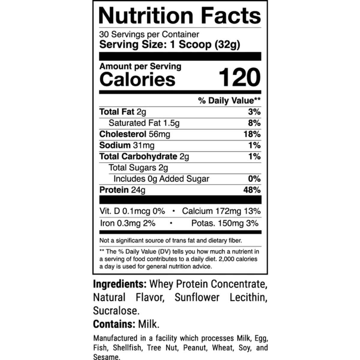 Tabla nutricional del suplemento 1st Phorm Mezcla de Proteína sabor Chocolate con leche 2.18 lbs