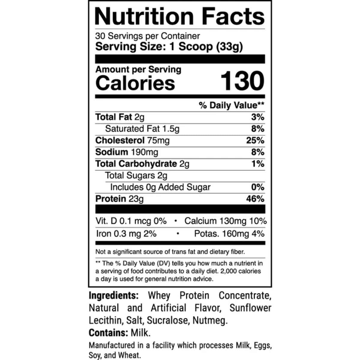 Tabla nutricional del suplemento 1st Phorm Mezcla de Proteína sabor Corteza de menta 2.45 lbs