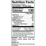 Tabla nutricional del suplemento 1st Phorm Mezcla de Proteína sabor Mantequilla de maní salado 2.12 lbs