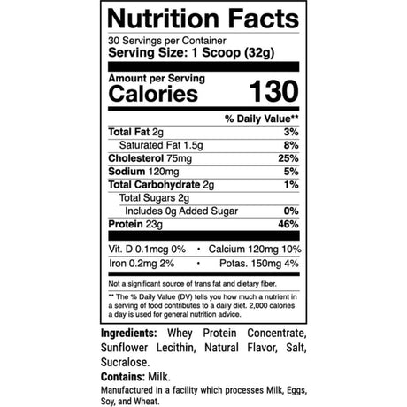 Tabla nutricional del suplemento 1st Phorm Mezcla de Proteína sabor Mantequilla de maní salado 2.12 lbs
