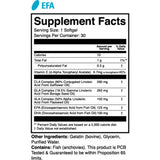 Tabla nutricional del suplemento de ácidos grasos esenciales EFA 1st Phorm Micro Factor 30 paquetes
