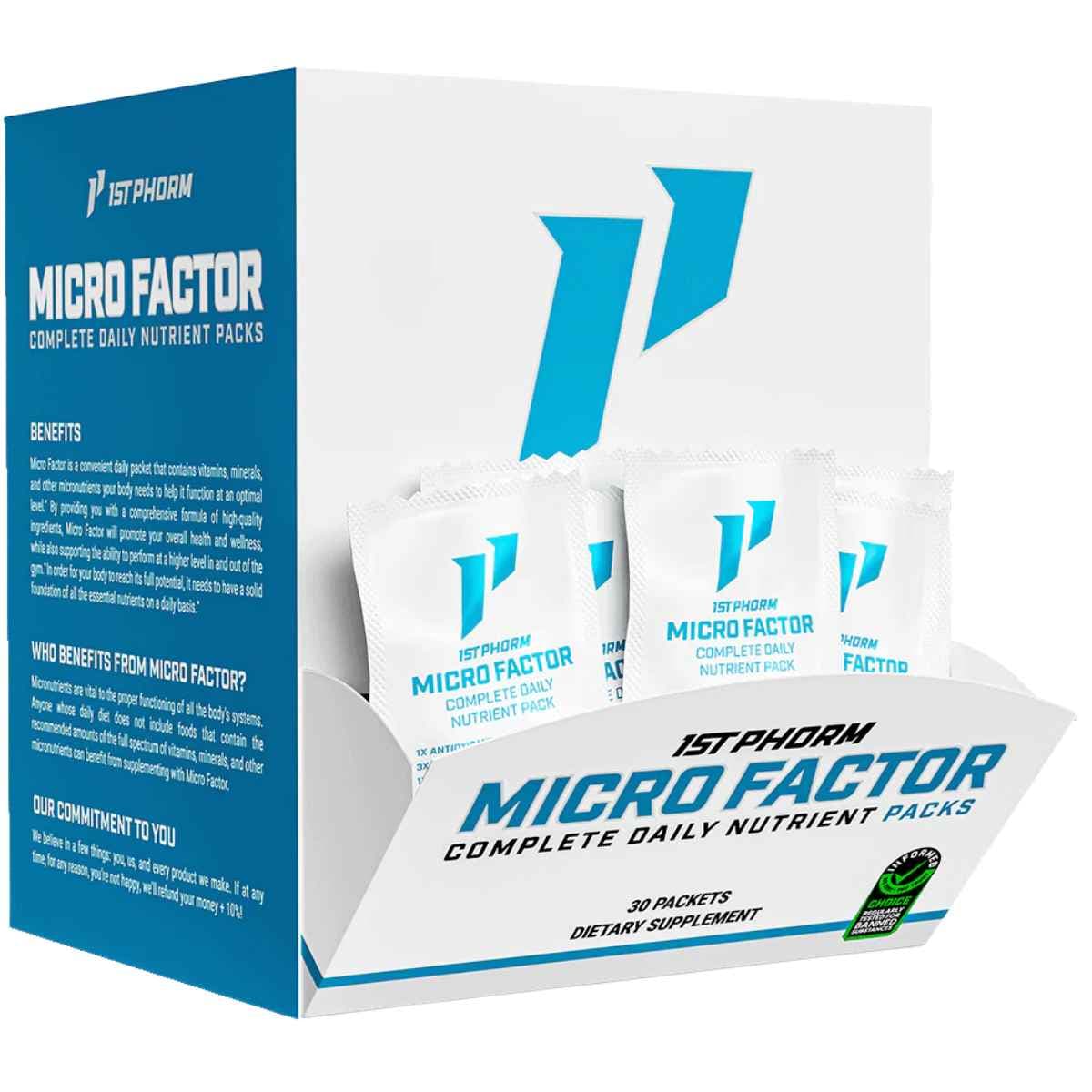 Caja de suplemento 1st Phorm Micro Factor 30 paquetes