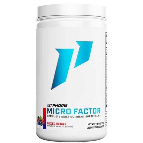 Frasco de suplemento 1st Phorm Micro Factor Bayas Mixtas polvo