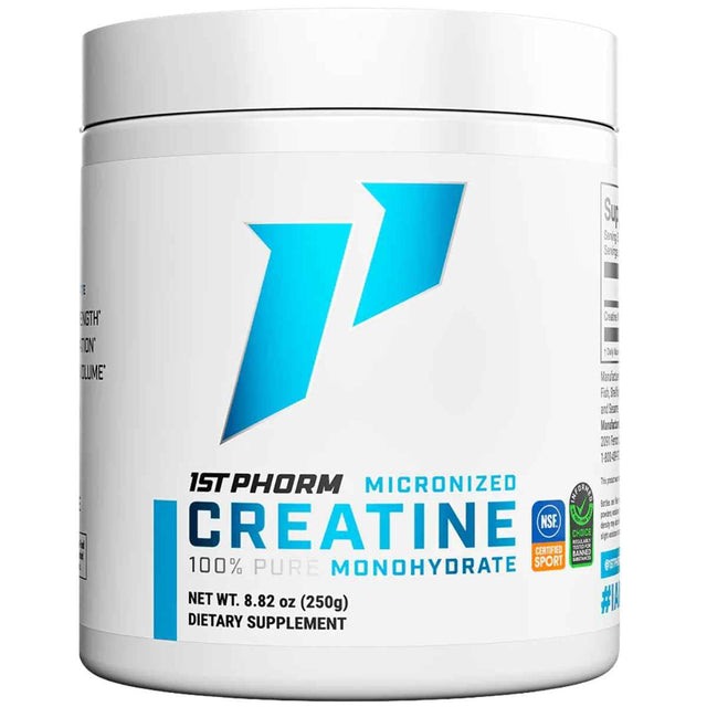 Frasco de suplemento 1st Phorm Monohidrato de Creatina Micronizada 8.82 oz