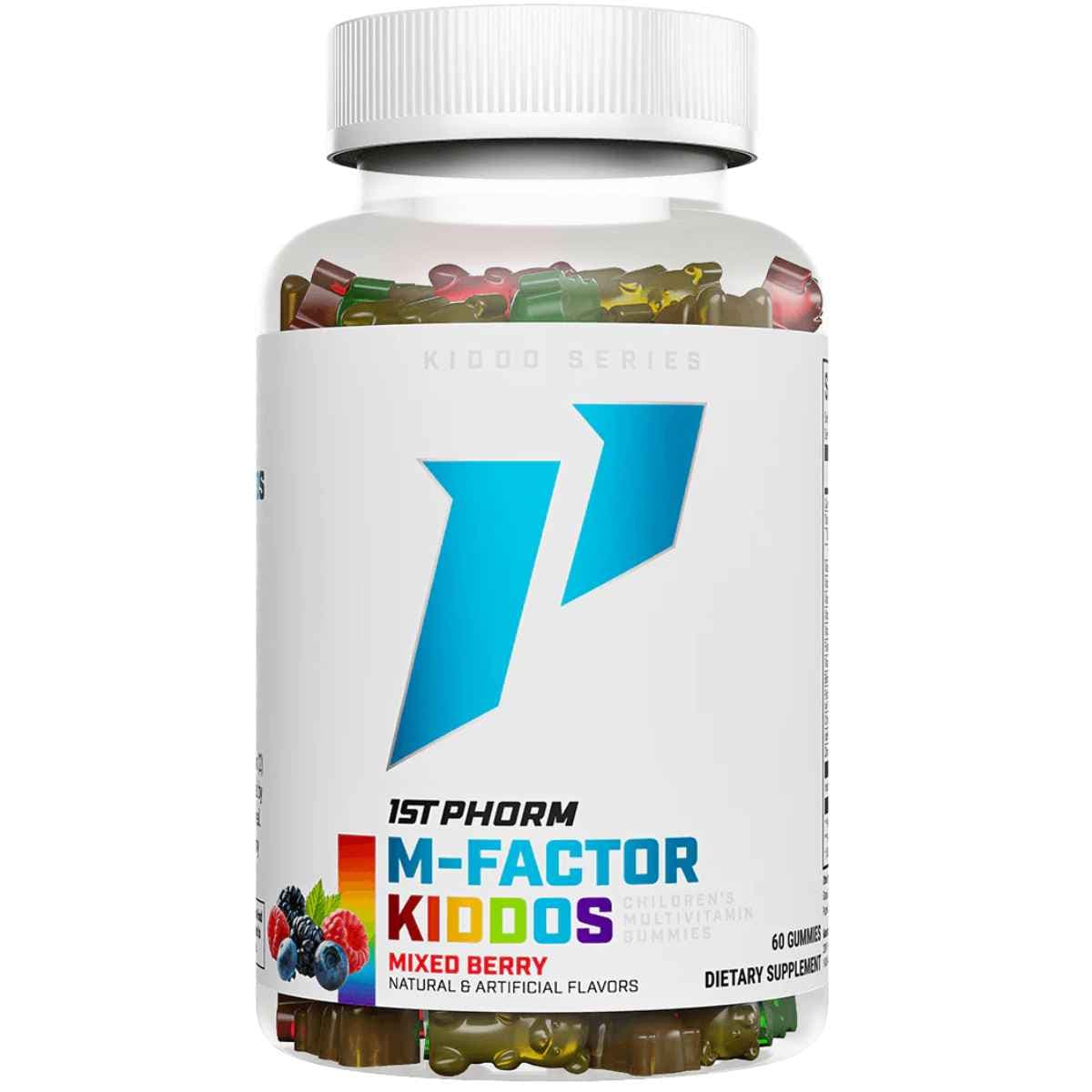 Frasco de suplemento 1st Phorm Multivitamínico para niños Mezcla de Bayas 60 gomitas