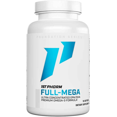 Frasco de suplemento 1st Phorm Omega-3 2500 mg 90 cápsulas blandas