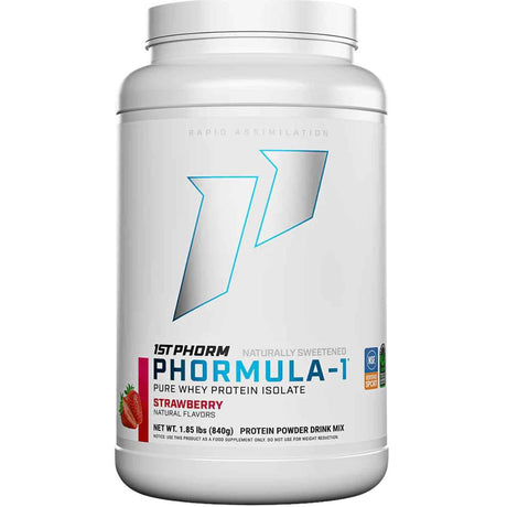 Frasco de suplemento 1st Phorm Phormula-1 Natural Fresa 1.85 lbs